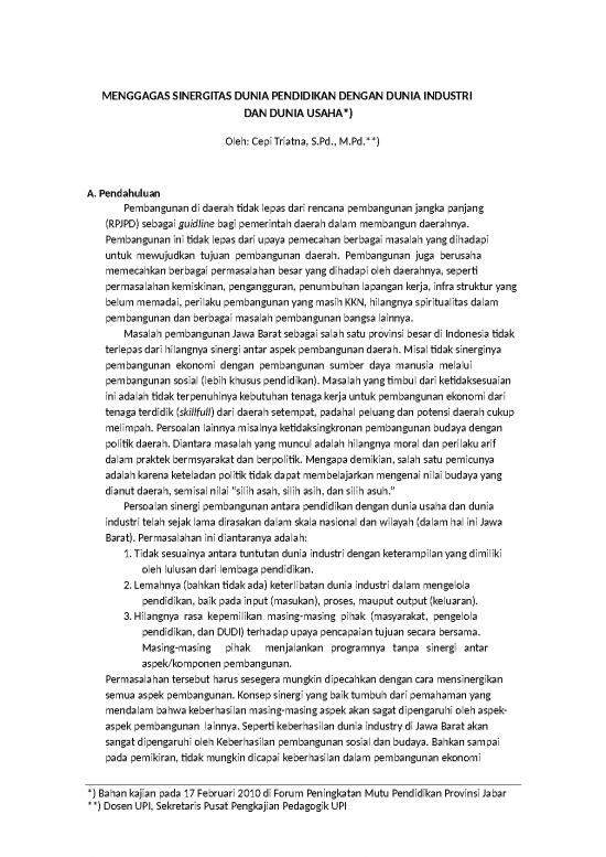 picture_Presentasi Usaha 7508 | Menggagas Sinergitas Dunia Pendidikan Dengan Dunia Industri Dan Dunia Usaha | Ilmu Kependidikan